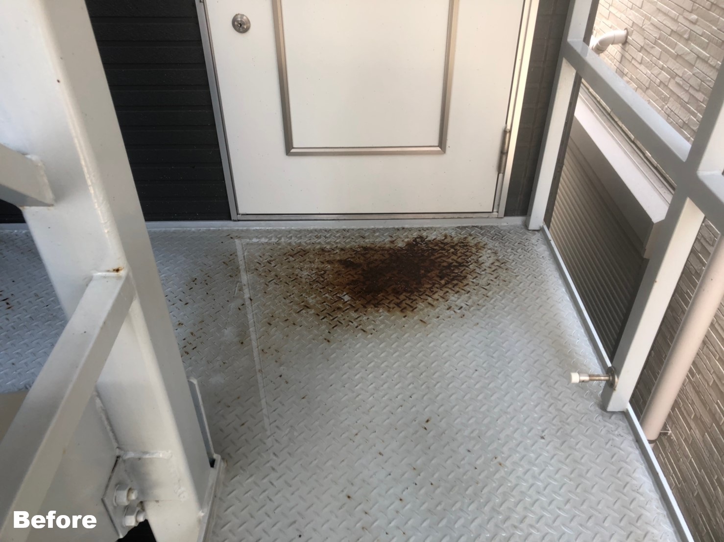 東京都江戸川区　アパート鉄骨階段塗装工事