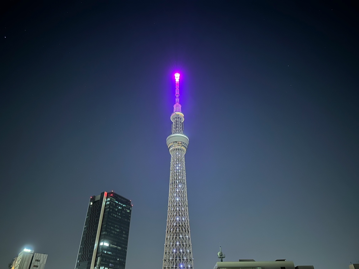 深夜のスカイツリーライティング