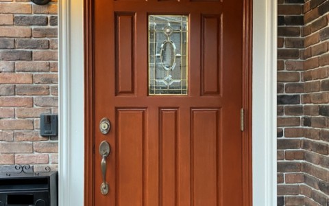 東京都文京区　木製ドア塗装工事